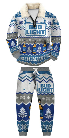 Christmas Ugly Quarter Zip Sweatshirt & Sweatpant Set Edition060