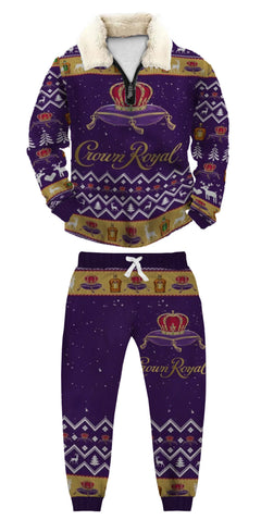 Christmas Ugly Quarter Zip Sweatshirt & Sweatpant Set Edition061
