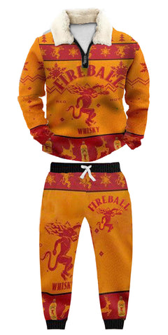 3D Print Fun Ugly Quarter Zip Sweatshirt & Sweatpant Set
