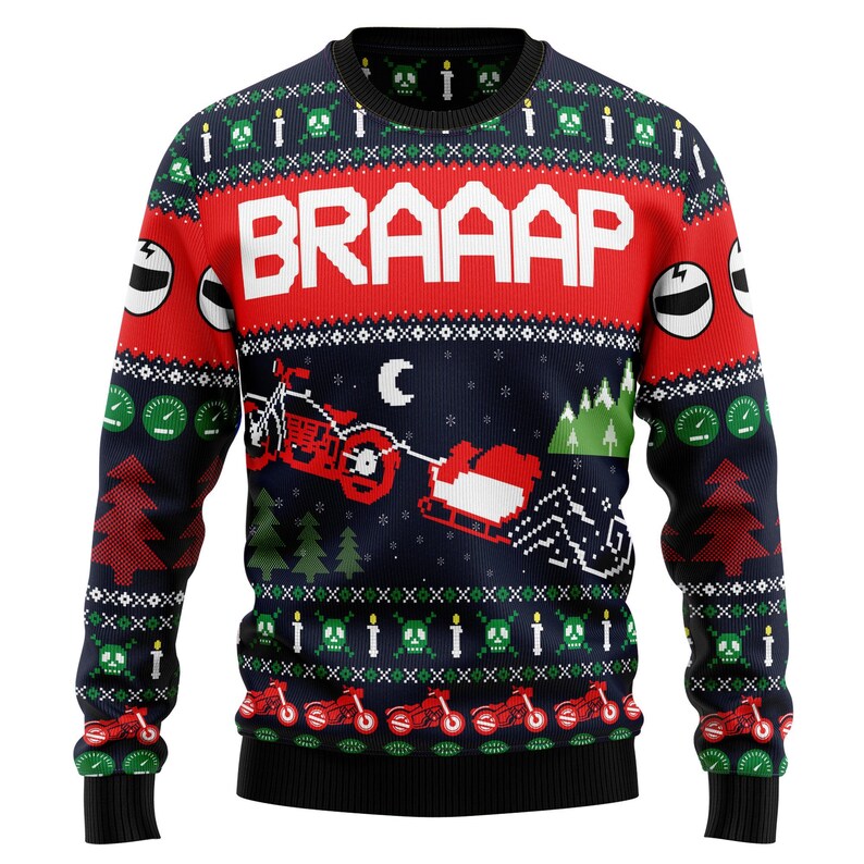 BRAAAP Motorcycle Ugly Sweater