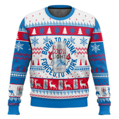 Born To Drink Coors Light Ugly Sweater