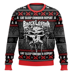 Brock Lesnar Eat Sleep Conquer Repeat WWE Ugly Sweater