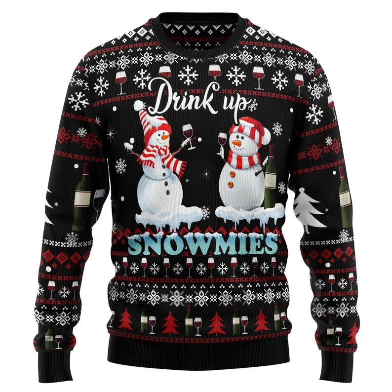 Drink Up Snowmies Ugly Sweater
