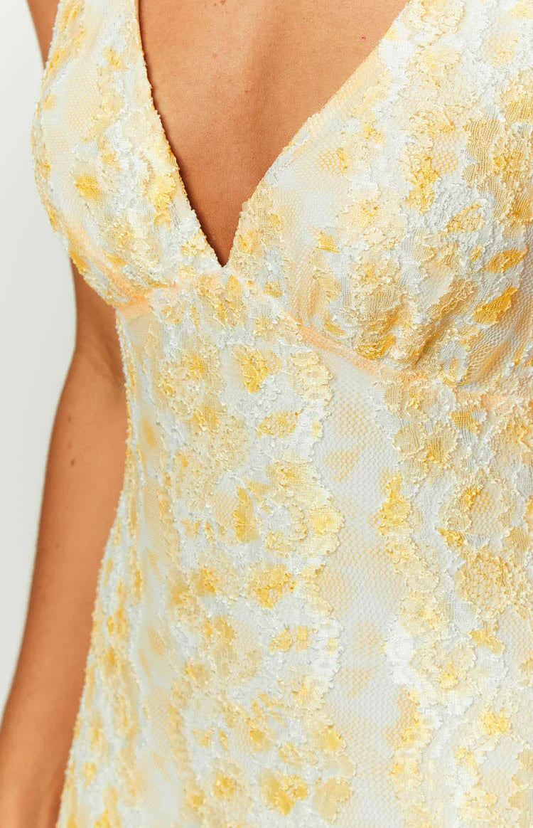 Yellow Lace Maxi Dress