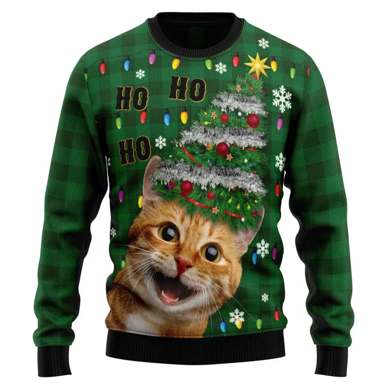 Funny Cat Christmas Ugly Sweater