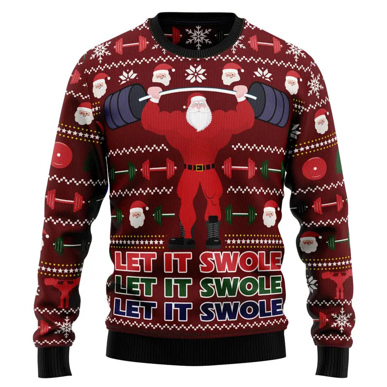 Gym Santa Ugly Sweater