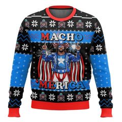 Macho Man Macho Merica WWE Ugly Sweater