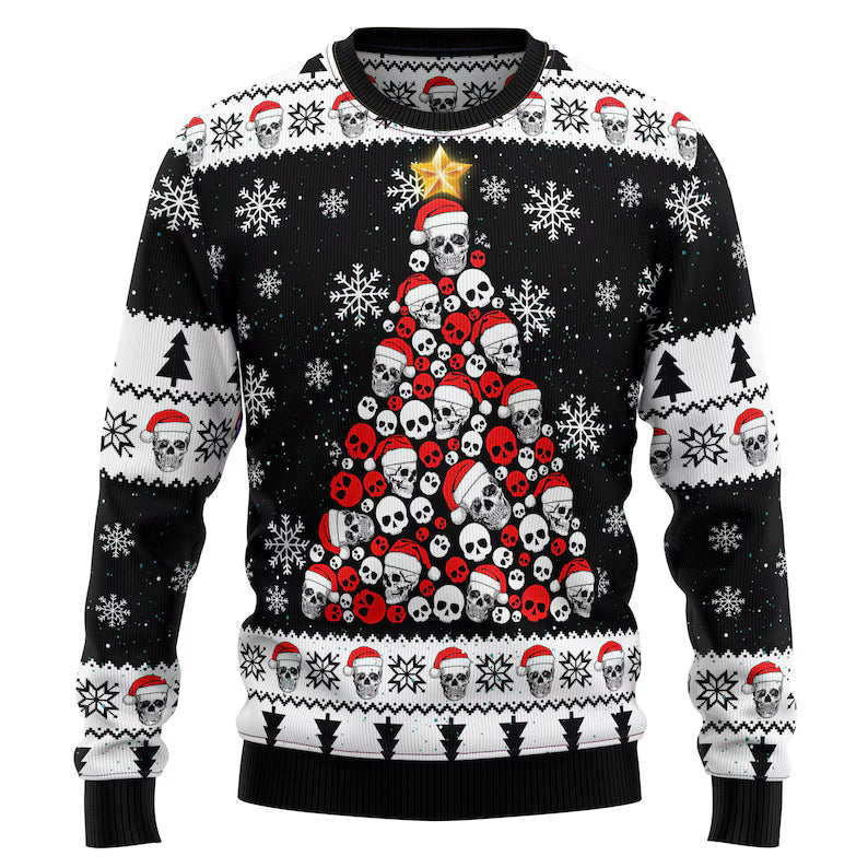 Skull Pine Tree Ugly Sweater